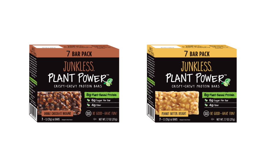 Junkless Plant Power Crispy Chewy Protein Bars Prepared Foods