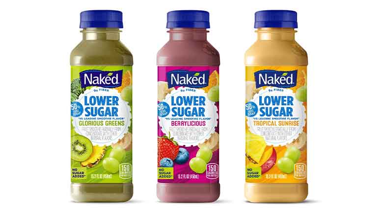 Naked Low Sugar Smoothie bottles