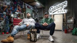 Kelce brothers with Garage Beer