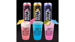 Buzz Energy Coffee cans and cups