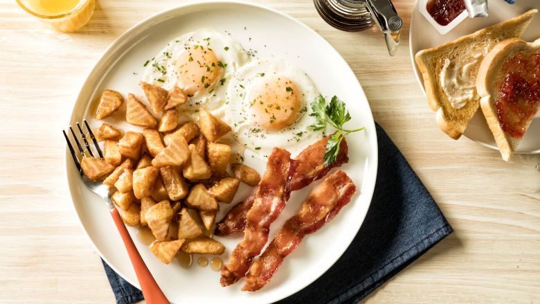 Simplot waffle breakfast plate