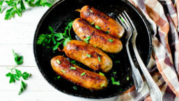 Sausages in skillet