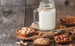 Nuts and Glass of Nut Milk